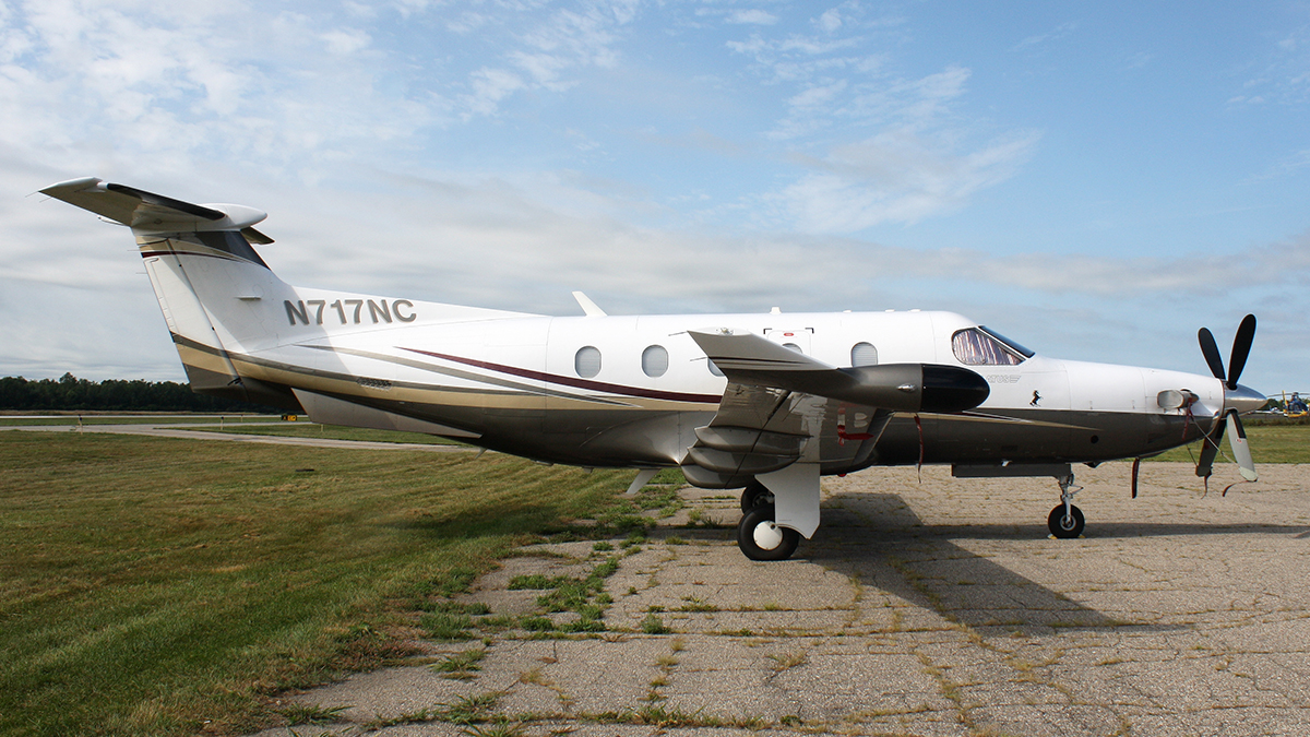 Full size: PRIVATE Pilatus PC-12 N717NC at Ann Arbor Municipal Airport